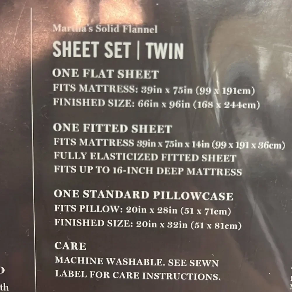 Martha Stewart Collection‎ Luxury 100% Cotton Flannel Twin Sheets